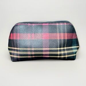 Plaid PVC Cosmetic Bag EUC